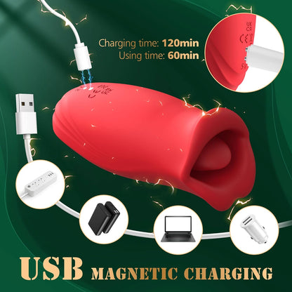 Vibrator Adult Sex Toys for Women - Mouth Sucking, Licking for Women, Adults Toy with 5 Vibration + 10 Kissing Modes Nipple Adult Toys, Anal Clit Nipple Vibrators Female Couples Sex Toys