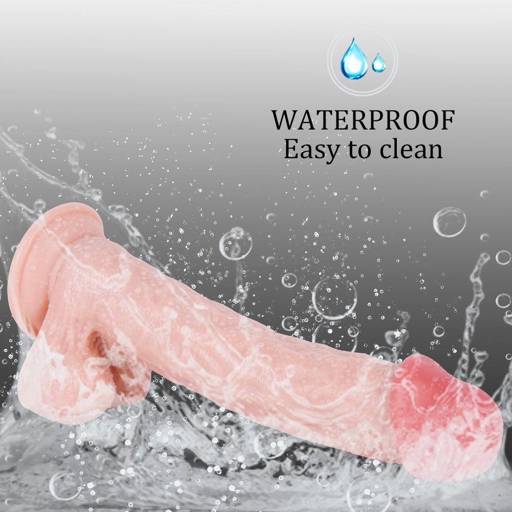 Realistic Suction Cup Dildo 12" Flexible Soft Silicone Waterproof Adult Toy