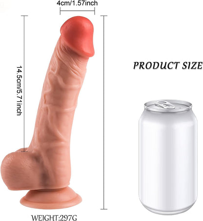 7 Inch Suction Cup G Spot Anal Dildo for Beginner, Realistic Dildos Adult Sex Toys for Hands-Free Play, Silicone Flexible Dildo Sex Toy with Strong Suction Base for Men Women Couples