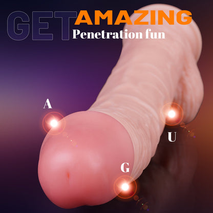 12" Realistic Dildo with Suction Cup Base | Soft Silicone Feel | Easy Clean Adult Toy