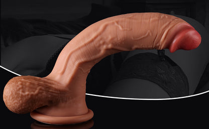 14. Inch Realistic Silicone Dildo with Suction Base | Extra Thick 2.6" Dual Density Design, 11" Insertable | Waterproof Body-Safe Adult Toy, Textured Hands-Free Pleasure Dildo