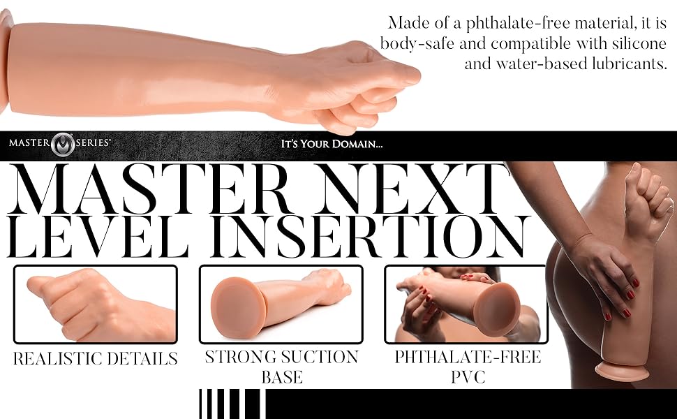 30 cm Large Silicone Hand & Forearm Adult Toy with Strong Suction Cup Base, Life-Size Realistic Design, Wide Knuckle Shape, Body-Safe Flexible Material, Discreet Packaging