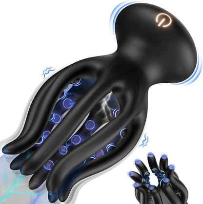 Blue Octopus Vibrator – Waterproof Silicone + ABS, USB Rechargeable, 10 Vibration Modes, Quiet Powerful Unisex Massager