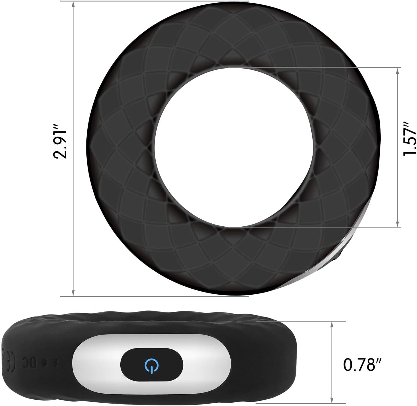 10 Mode Vibrating Cock Ring USB Rechargeable Couples Silicone Waterproof Quiet <50dB