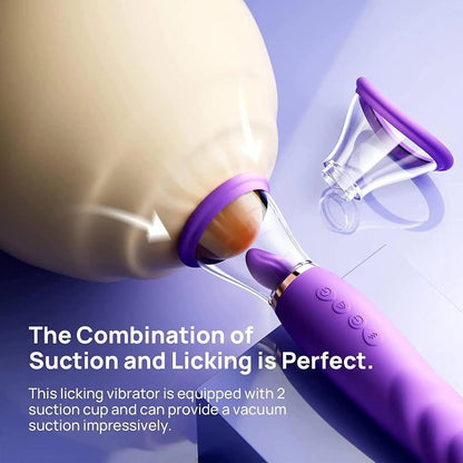 3 in 1 Rechargeable Personal Massager Suction Vibration Motion 7 Modes Purple