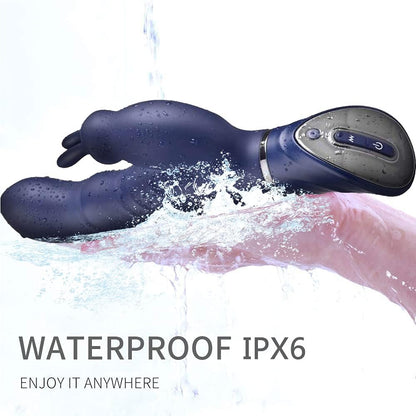 G-spot Rabbit Vibrator Sex Toys, Realistic Dildo Vibrators for Dual Clitoral Stimulation, Waterproof Flexible Silicone Adult Sex Toy with 10x10 Powerful Vibrations for Women or Couple