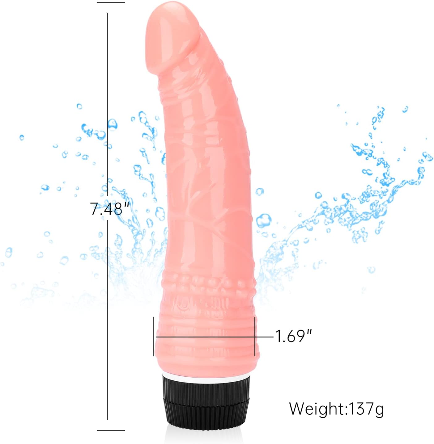 7 Inch Dildo Multi Speed Vibrator Personal Massager with 7 Vibration Modes, Realistic Textured Design, Easy Dial Control, Smooth Finish Adult Toy for Discreet Solo or Couples Use