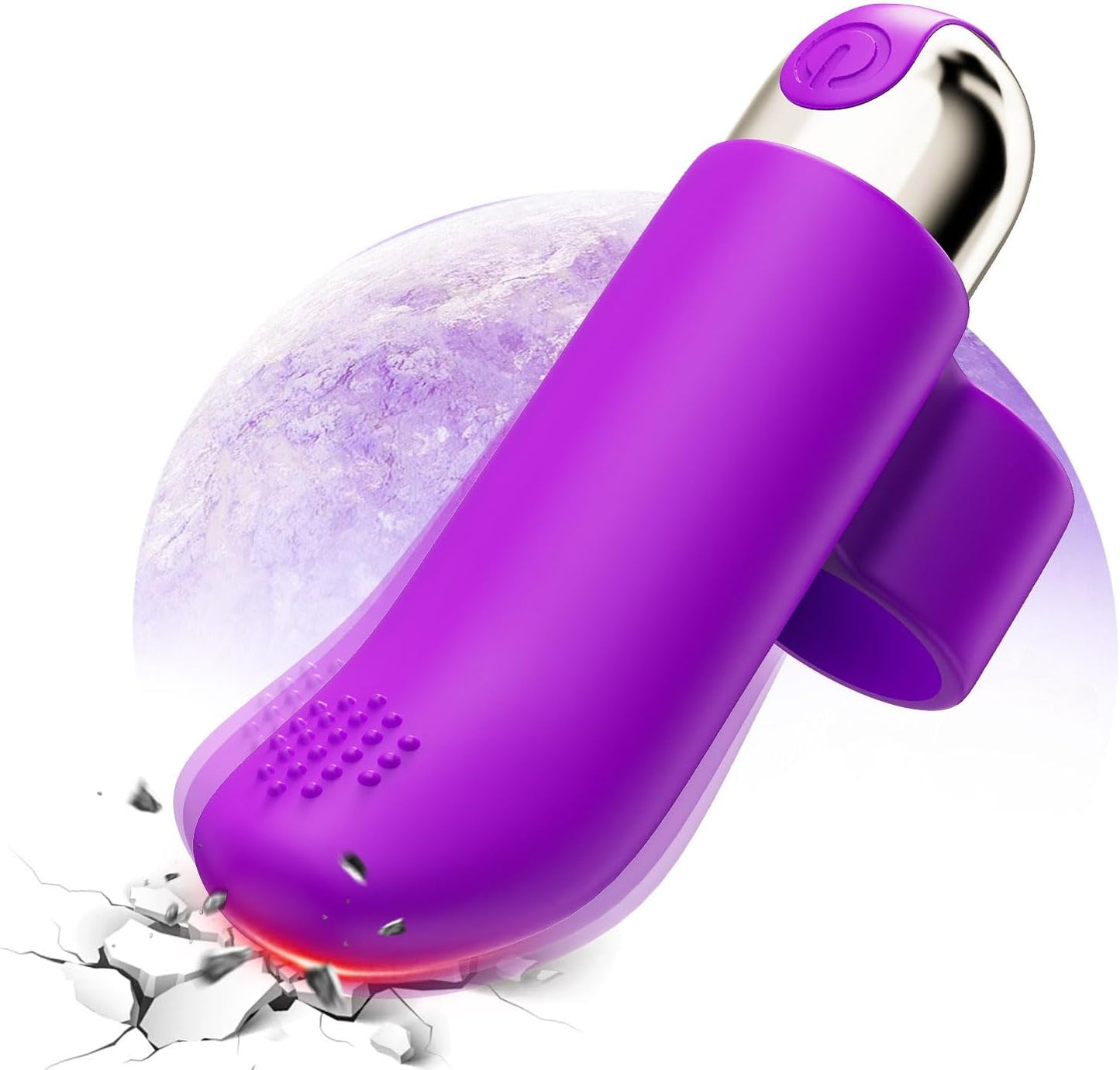 USB Rechargeable Finger Vibrator IPX7 Waterproof Mini Bullet Massager 10 Modes Purple