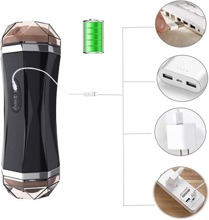 Rechargeable Male Masturbator Cup 8 Vibration Modes USB Waterproof Stroker Voice Sound