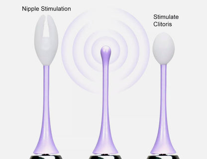 3in1 Clitoral Vibrator Stimulator 360° Rotating Waterproof Quiet Mini Massager