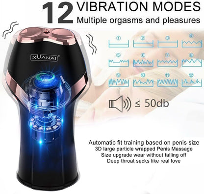 Rechargeable Male Personal Massager Trainer 12 Modes Vibration TPE ABS USB IPX5