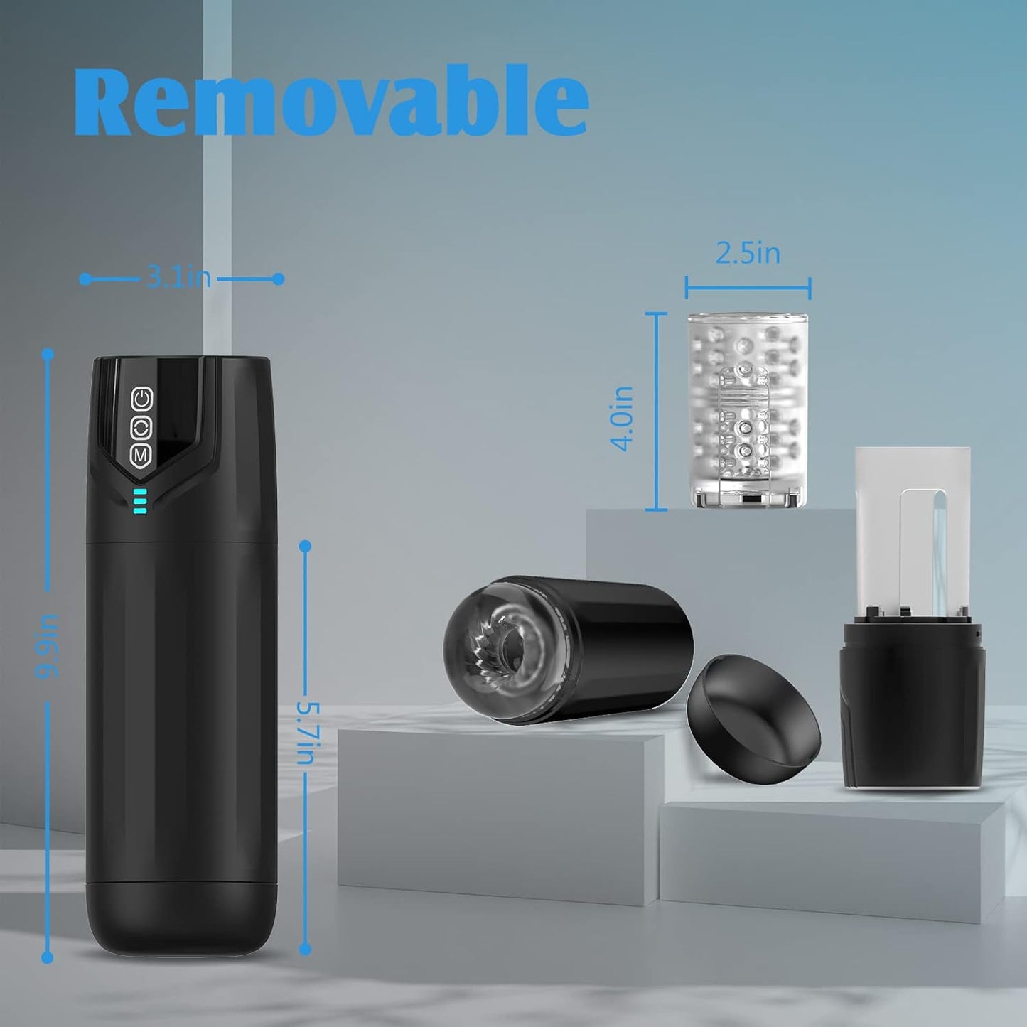 2 in 1 Male Wellness Massager Suction Rotating Vibration USB Rechargeable IPX7