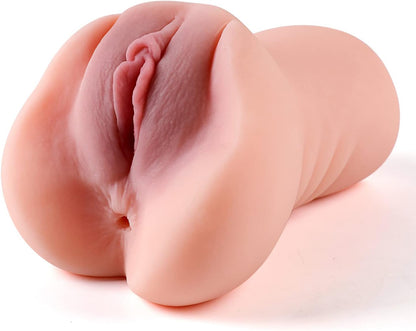 Realistic Male Masturbator Sleeve 3D Textured Dual Channel Pocket Toy 625g