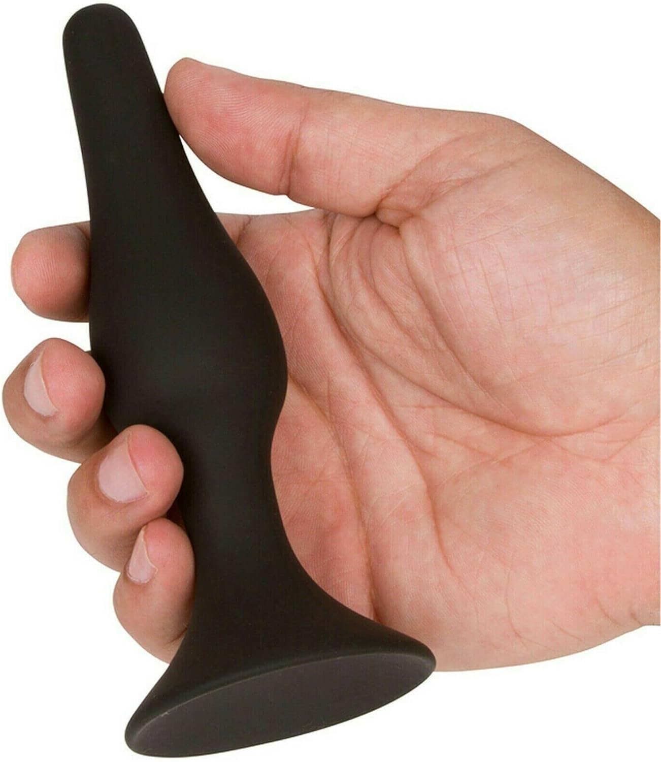 4X Anal-Plug with Strong Suction Cup, Erotic Desire for Him and Her with Smooth Silicone Dildo Set S + M + L + XL, Butt-Plug Black