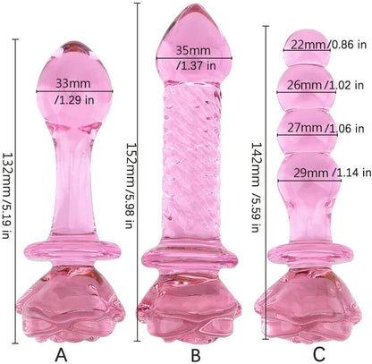 Glass Anal Plug Adult Novelty Toy – Smooth Glass, Multiple Styles