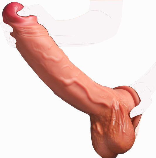 14.17" Realistic Silicone Dildo with Suction Base – Dual Density, Waterproof