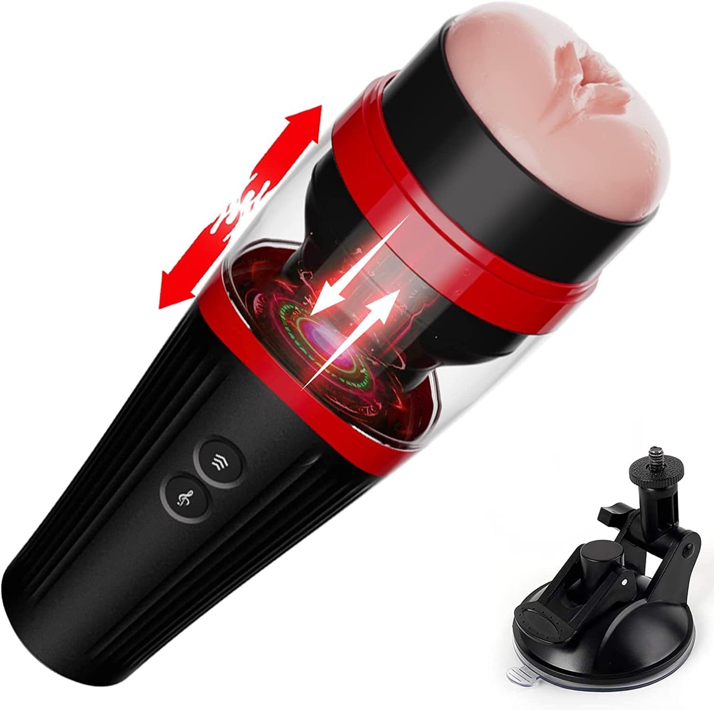 Male Personal Massager Cup 7 Thrusting Modes Textured TPE Sleeve Suction USB Recharge