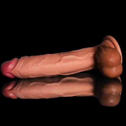 14. Inch Realistic Silicone Dildo with Suction Base | Extra Thick 2.6" Dual Density Design, 11" Insertable | Waterproof Body-Safe Adult Toy, Textured Hands-Free Pleasure Dildo