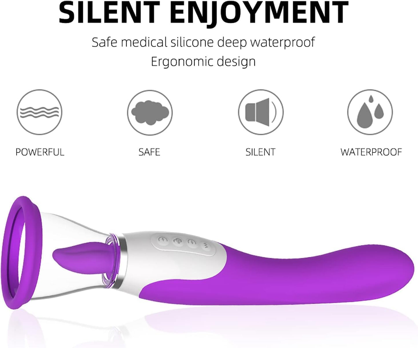 3 in 1 Rechargeable Personal Massager Suction Vibration Motion 7 Modes Purple