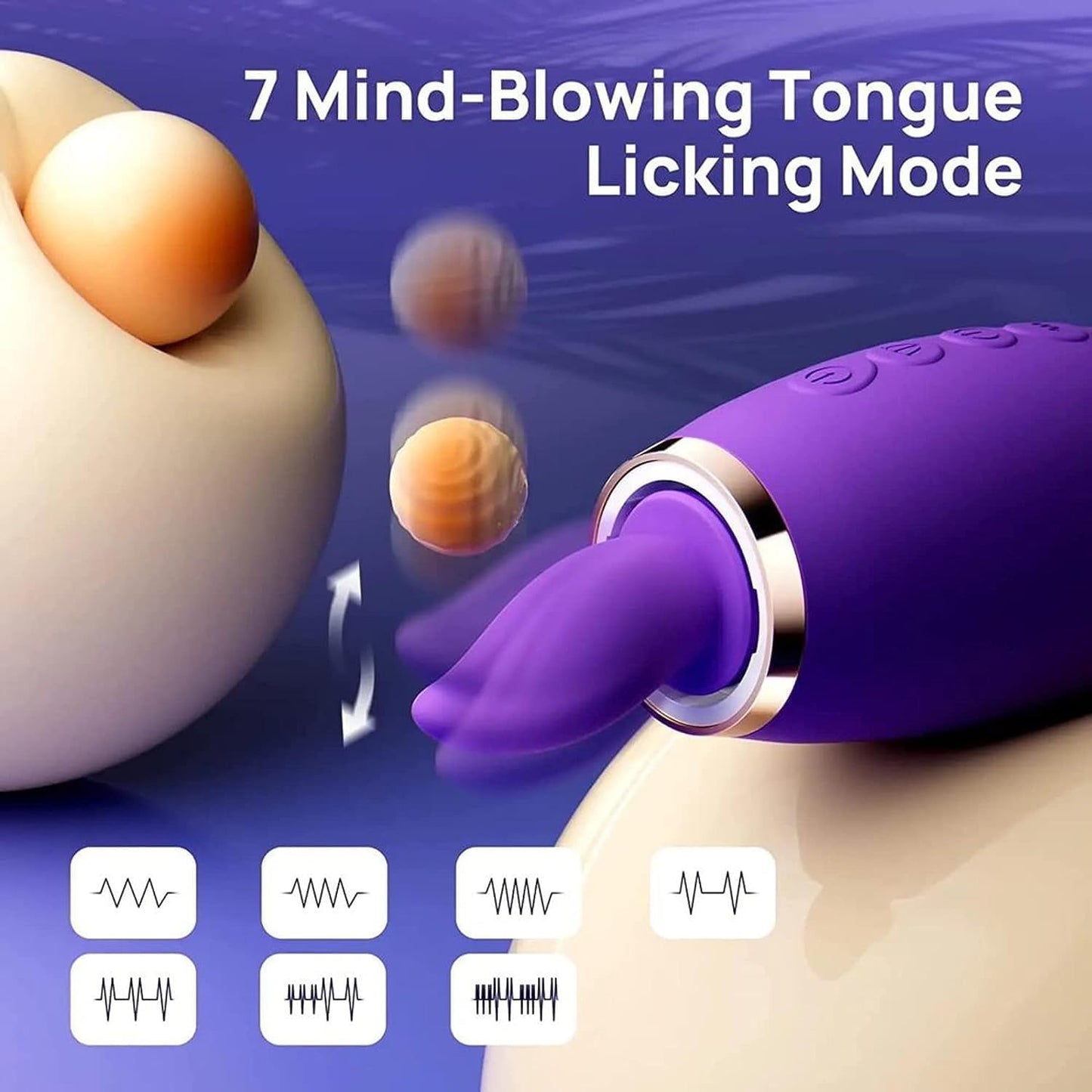 3 in 1 Rechargeable Personal Massager Suction Vibration Motion 7 Modes Purple