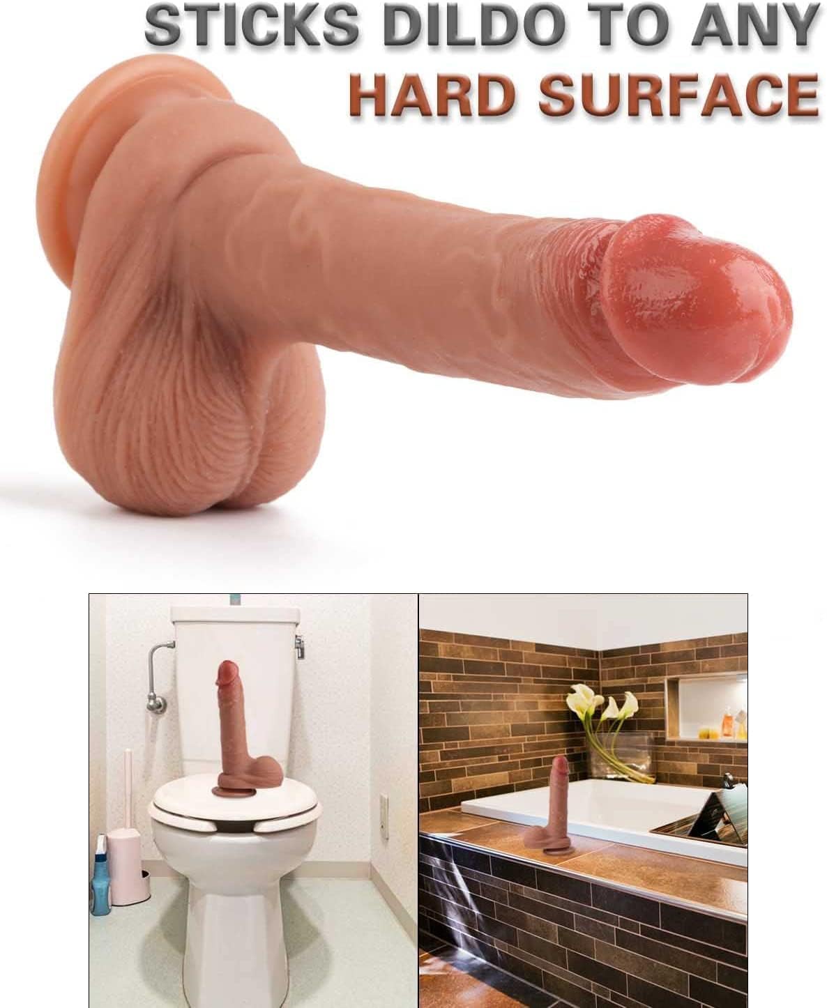 10 Inch Super Big Realistic Dildo Sex Toys for Man Women, Meaty Real Skin Silicone Dildos with Strong Suction Cup Dual Density for G-Spot & Prostate Stimulation, Adult Sex Toy Hands-Free Play