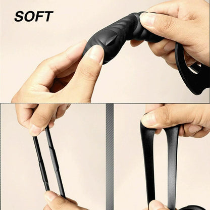 Vibrating Silicone Sleeve Extender with Double Ring 10 Modes Couples Massager Black