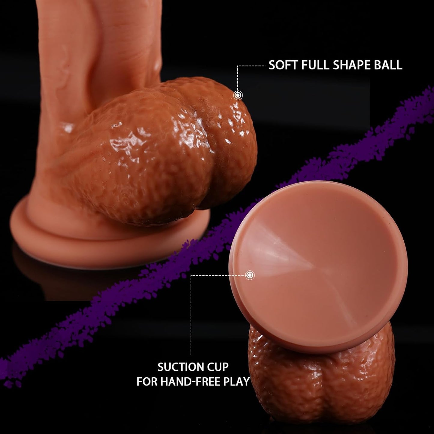 14. Inch Realistic Silicone Dildo with Suction Base | Extra Thick 2.6" Dual Density Design, 11" Insertable | Waterproof Body-Safe Adult Toy, Textured Hands-Free Pleasure Dildo