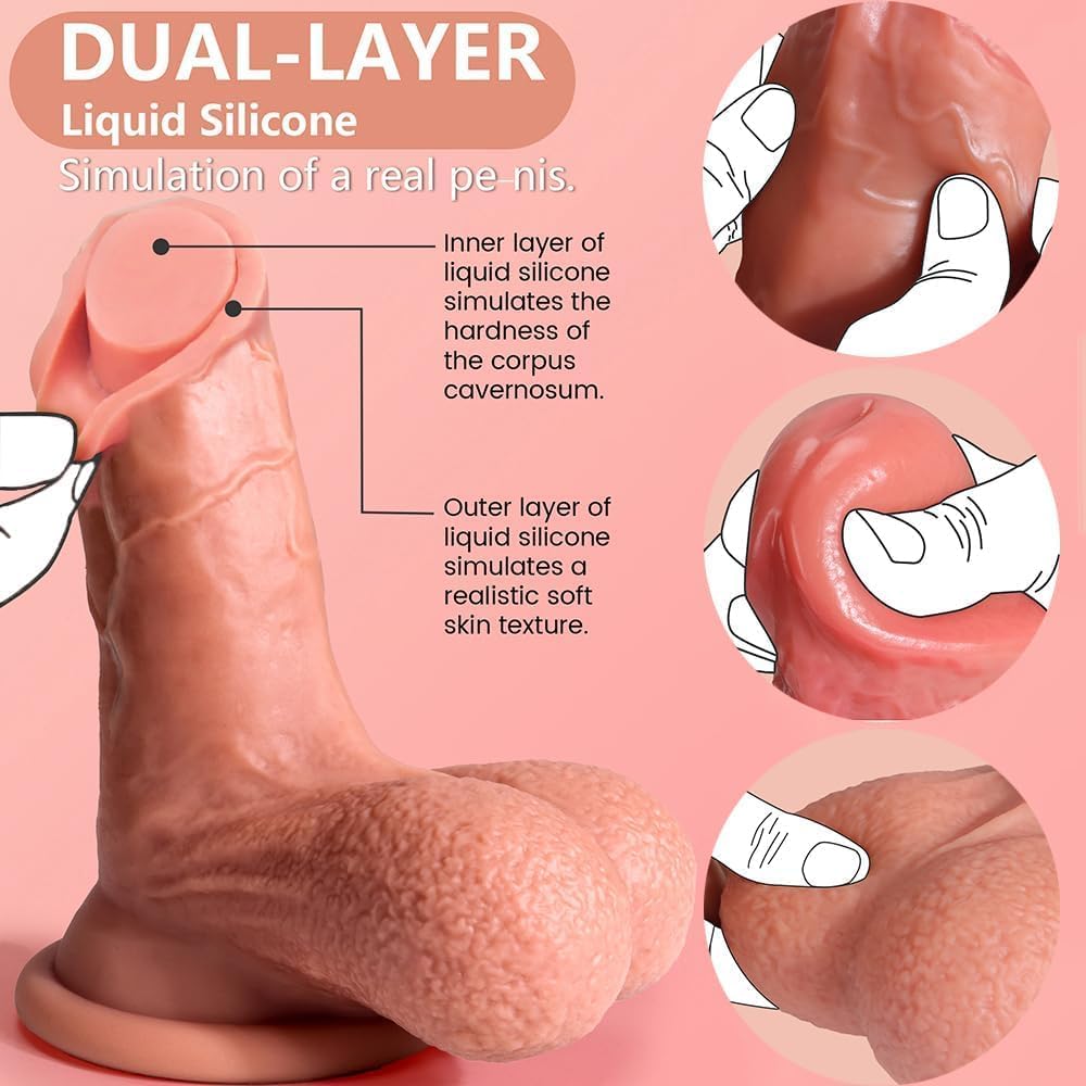 Adult Dual-Layer Silicone Novelty Toy with Suction Base – Extra Large Size – 12in