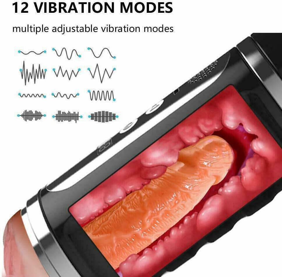 Automatic Male Masturbator Cup 2 in 1 Mastuabors Toys for Penis Stimulation, 12 Sucking & Vibrating Electric Masturberbate for Men Adult Sex Toys for Couples Men & Women Sex Toy Vibrator Stroker