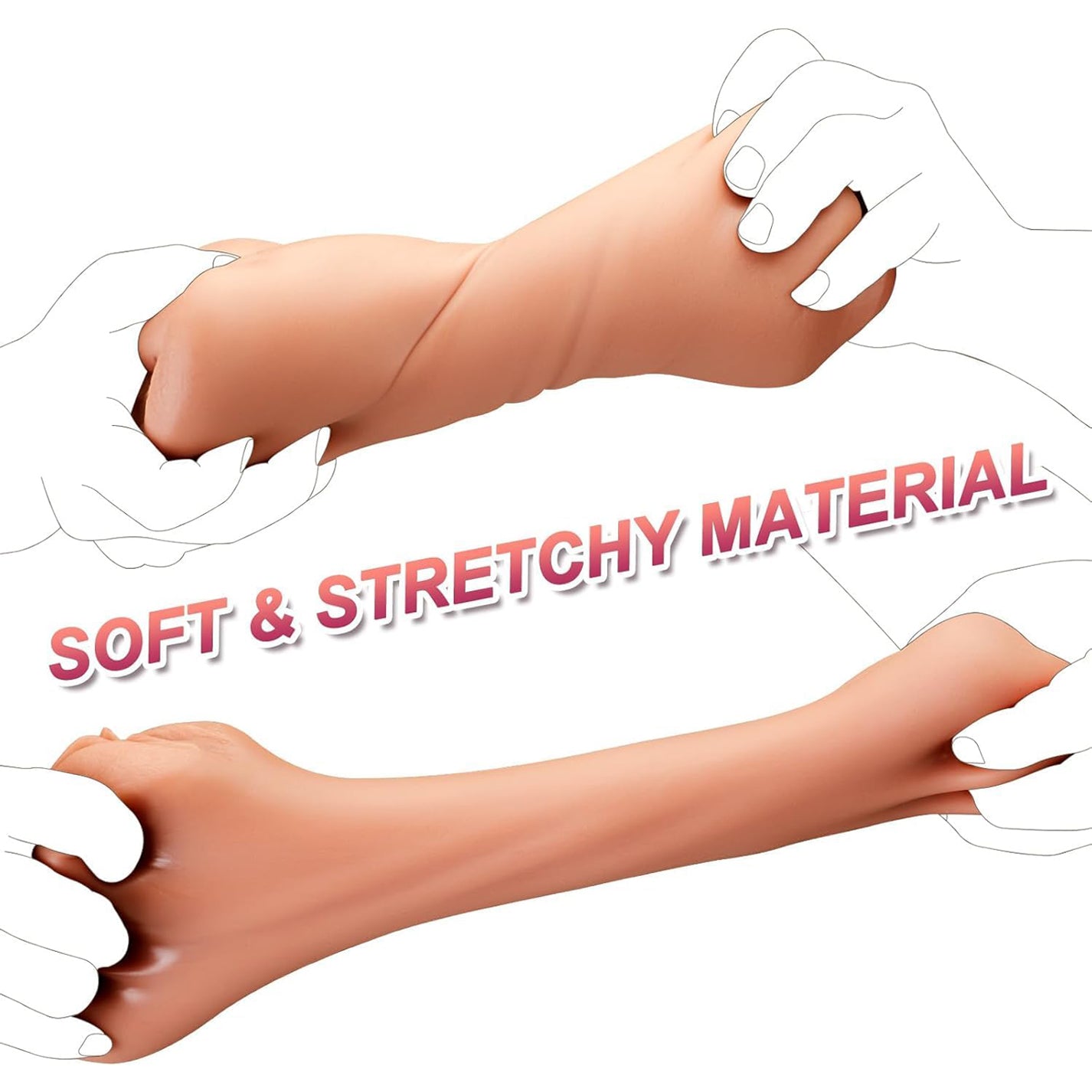 3 in 1 Male Masturbator Realistic Stroker Cup TPE Soft Washable Adult Toy Discreet