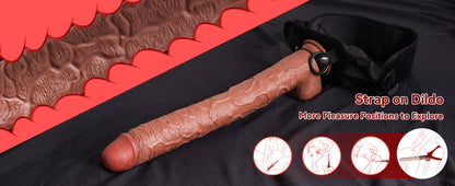 17 Inch Huge Thick Dildo, Realistic Big Dildo with Full Shaped Balls, Dual Density Silicone Dildos with Suction Cup and Soft Flexible Shaft, Monster Dildo G Spot Penis Adult Sex Toys for Women