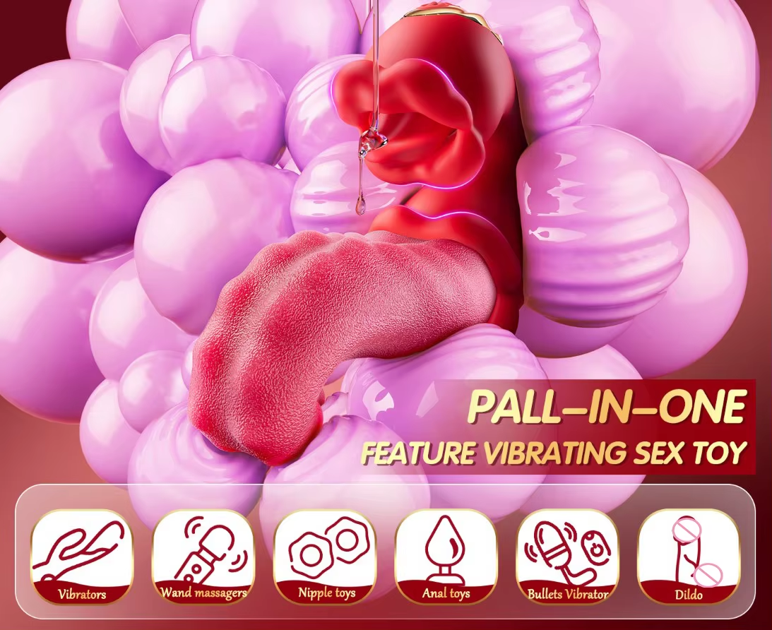 3 in 1 Dual Tongue Personal Massager 10 Modes Waterproof USB Rechargeable Silicone