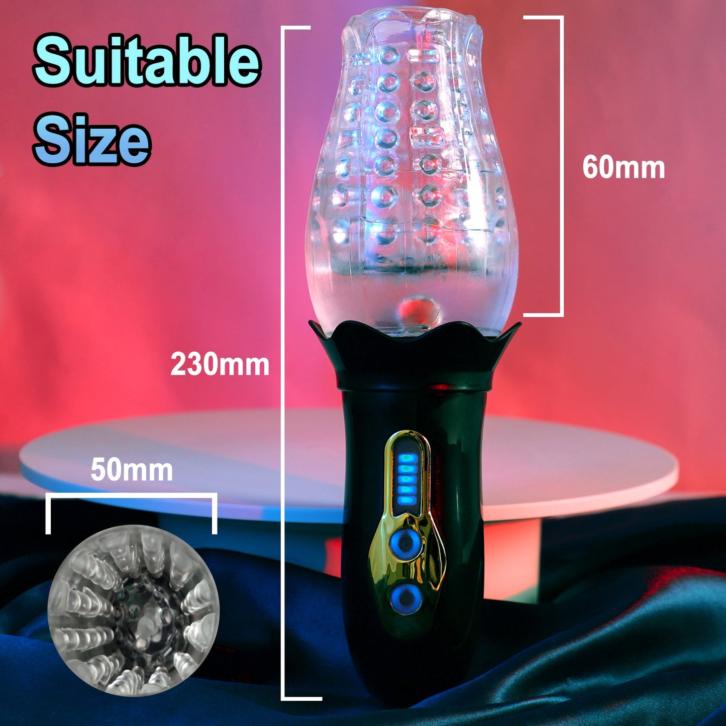 Automatic Male Personal Massager Rotating Suction Vibration USB Rechargeable Black