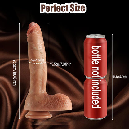 Realistic Silicone Dildo with Suction Cup Base 26.5cm Skin Tone Easy Clean Discreet