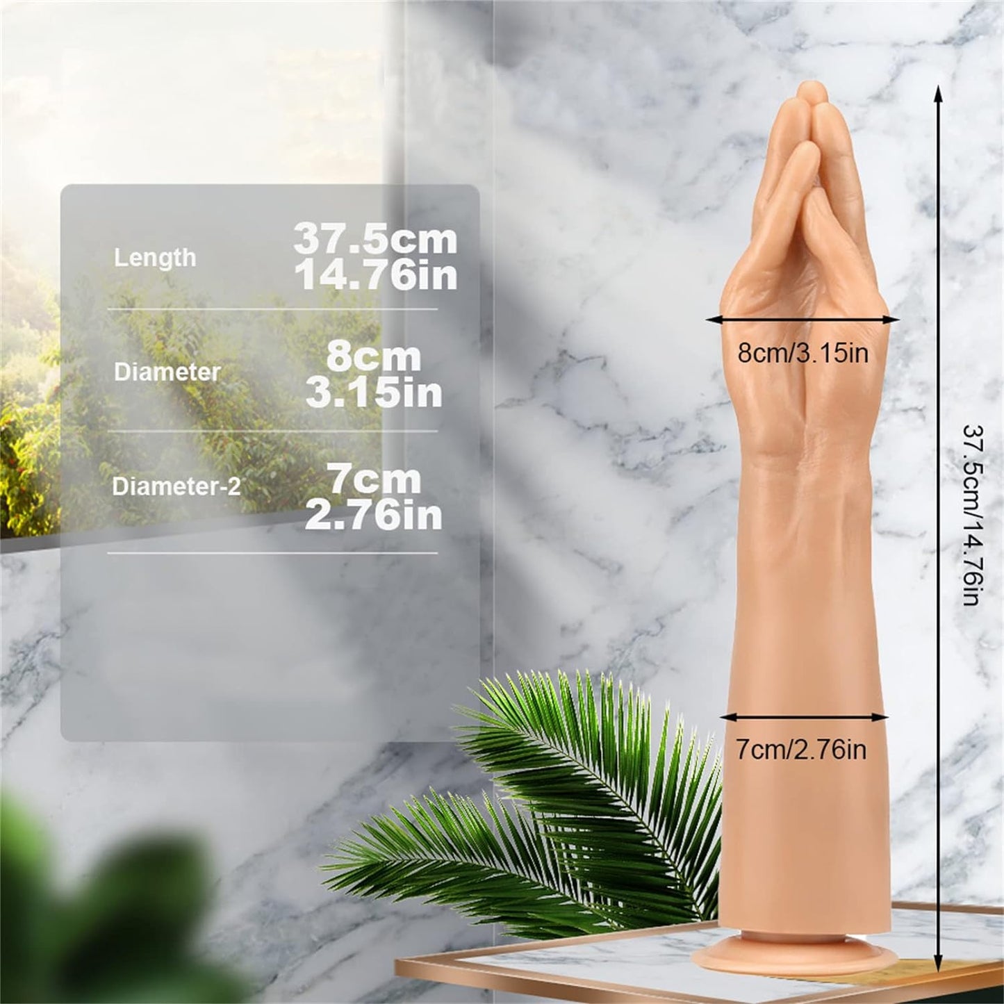 Large Silicone Fisting Dildo with Suction Cup Base 37.5cm Discreet Packaging