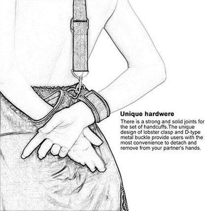 BDSM Sex Bondage Neck to Wrist Restraints Kit, Sex Toys for Couple Adjustable Behind Back Handcuffs Bondage Restraints Set, Bed SM Adult Sex Game Play, Sex Toys for Women Man Beginner