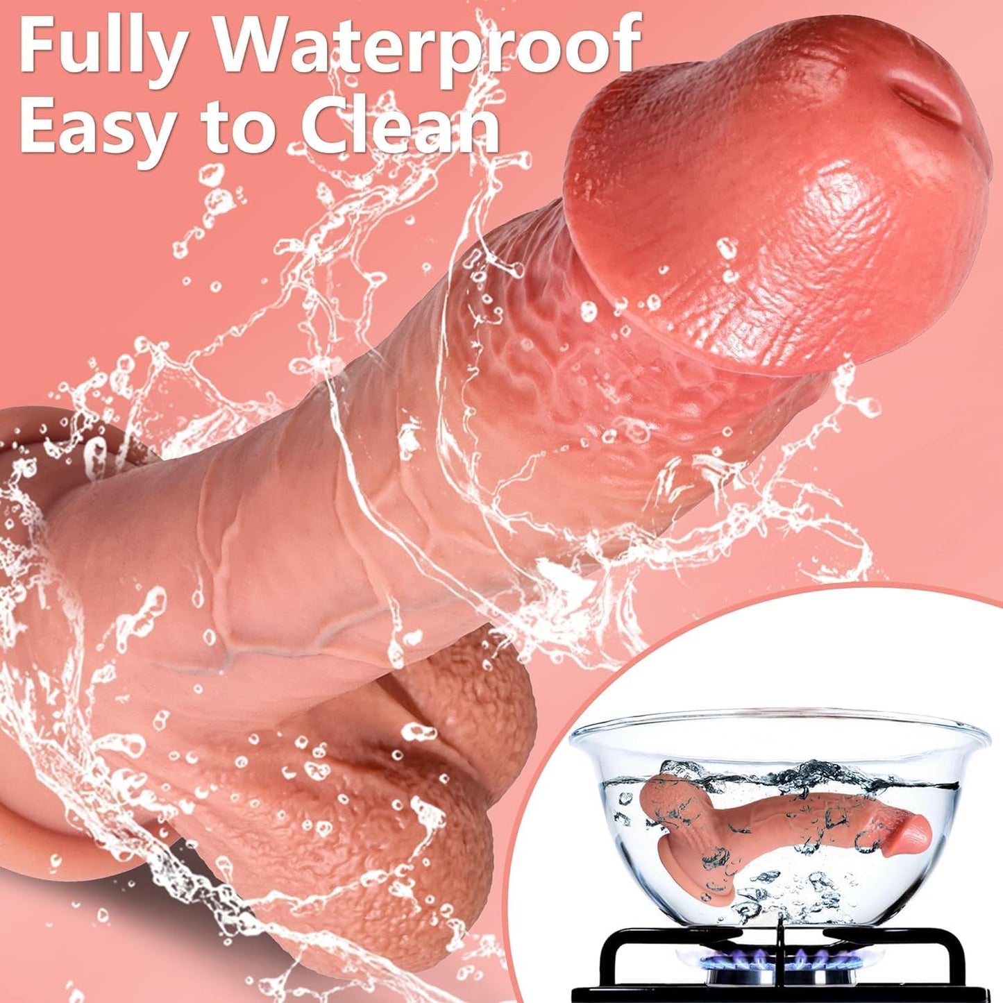 Adult Dual-Layer Silicone Novelty Toy with Suction Base – Extra Large Size – 12in