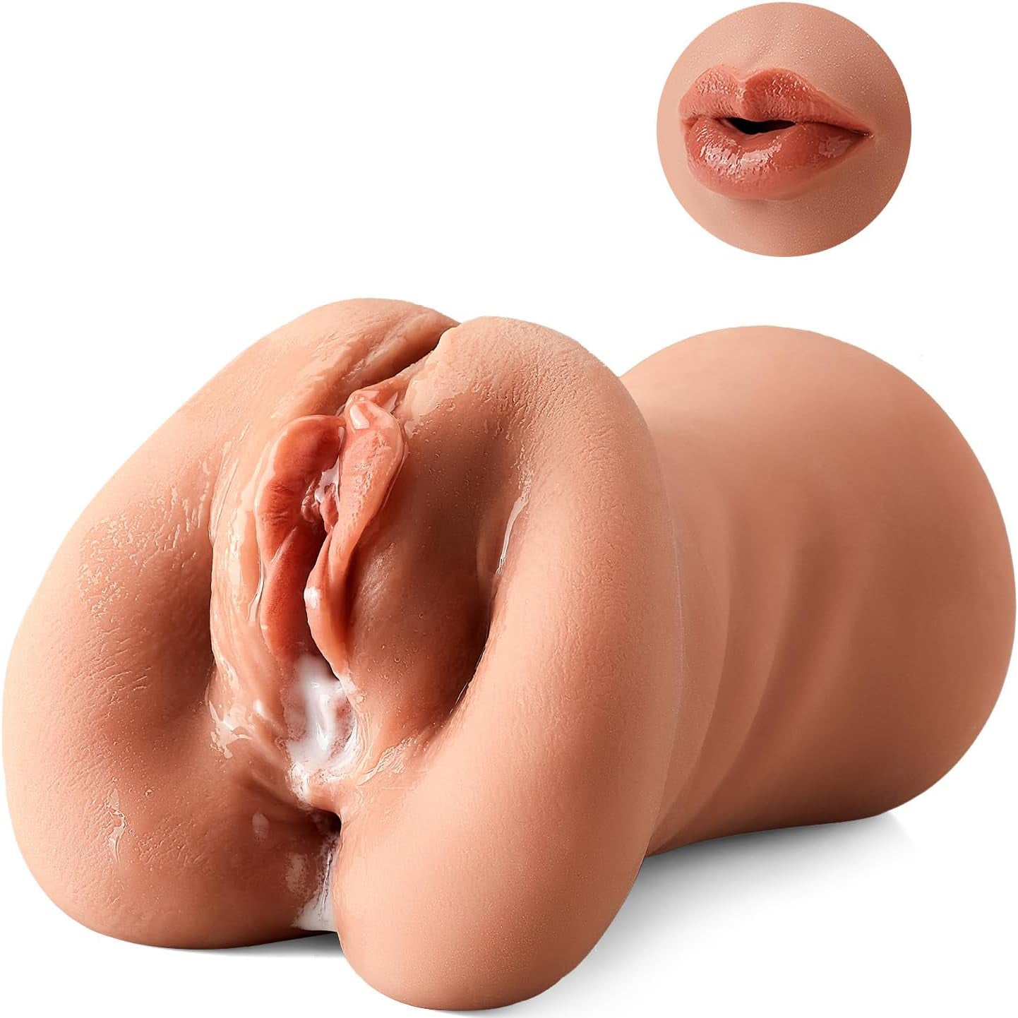 3 in 1 Male Masturbator Realistic Stroker Cup TPE Soft Washable Adult Toy Discreet