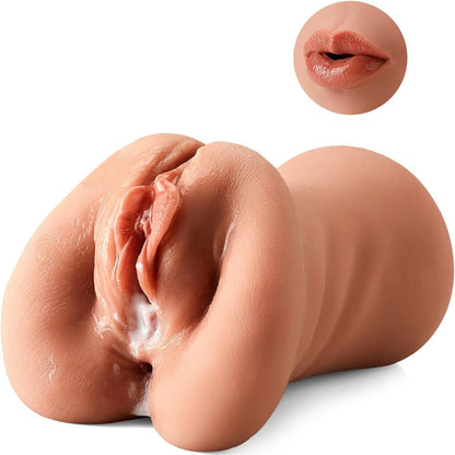3 in 1 Male Masturbator Realistic Stroker Cup TPE Soft Washable Adult Toy Discreet