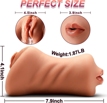 3 in 1 Male Masturbator Realistic Stroker Cup TPE Soft Washable Adult Toy Discreet