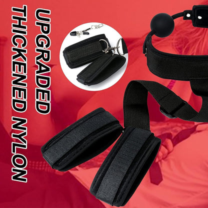 BDSM Sex Bondage Neck to Wrist Restraints Kit, Sex Toys for Couple Adjustable Behind Back Handcuffs Bondage Restraints Set, Bed SM Adult Sex Game Play, Sex Toys for Women Man Beginner