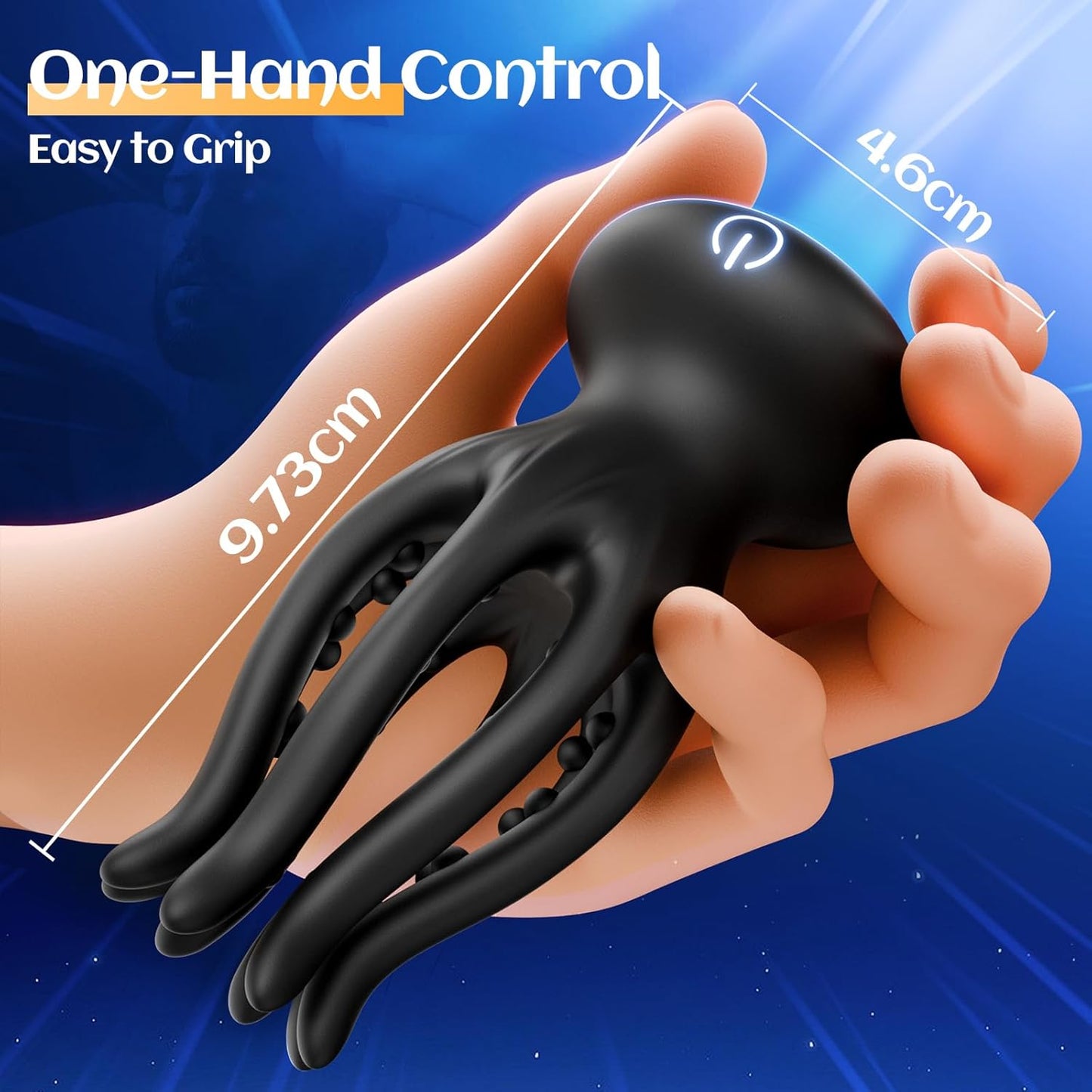 Blue Octopus Vibrator – Waterproof Silicone + ABS, USB Rechargeable, 10 Vibration Modes, Quiet Powerful Unisex Massager