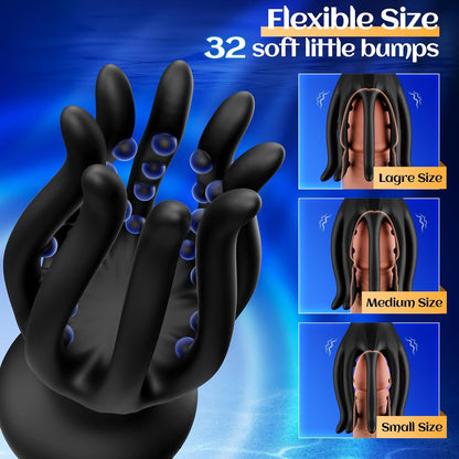 Blue Octopus Vibrator – Waterproof Silicone + ABS, USB Rechargeable, 10 Vibration Modes, Quiet Powerful Unisex Massager