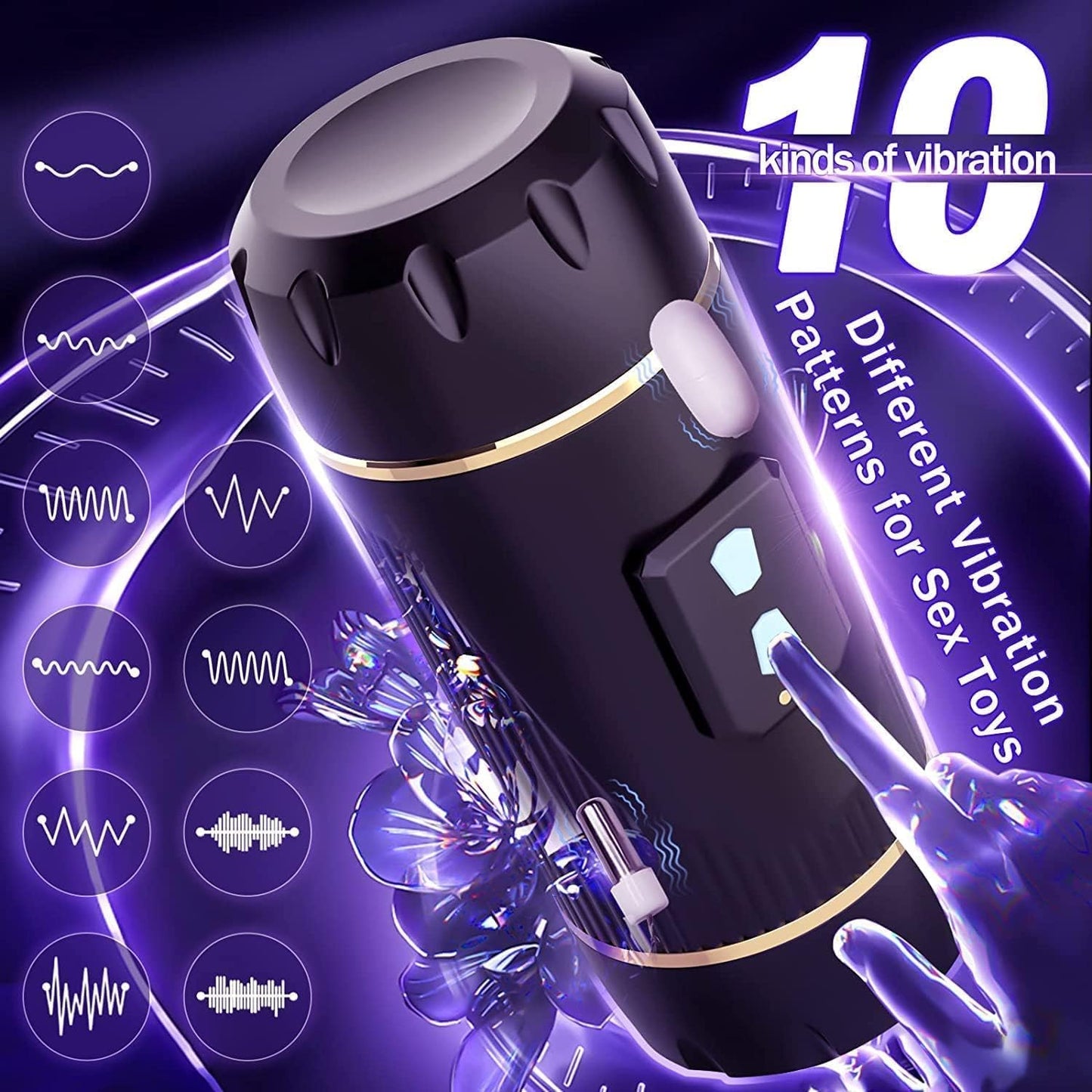 Automatic Male Masturbator Cup USB Rechargeable Vibrating Masturbation Sleeve 10 Modes