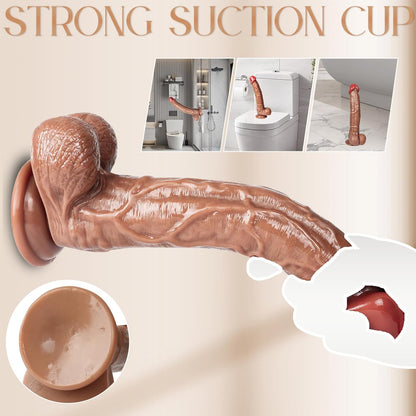 Extra Large Realistic Dildo with Suction Cup Soft Flexible Waterproof 10.8in