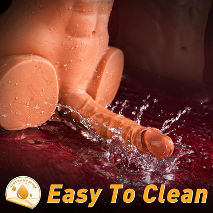 Male Sex Doll for Women with 9.4in Flexible Huge Dildo, 11.7lb Realistic 3D Muscular Male Torso Sex Doll with Tight Anal Butt for Men Gay Couple, Big Penis Female Masturbation Sex Toys for Vagina Play
