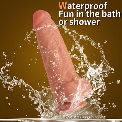 7.87" Realistic Silicone Dildo with Suction Base – Soft Flexible, Waterproof
