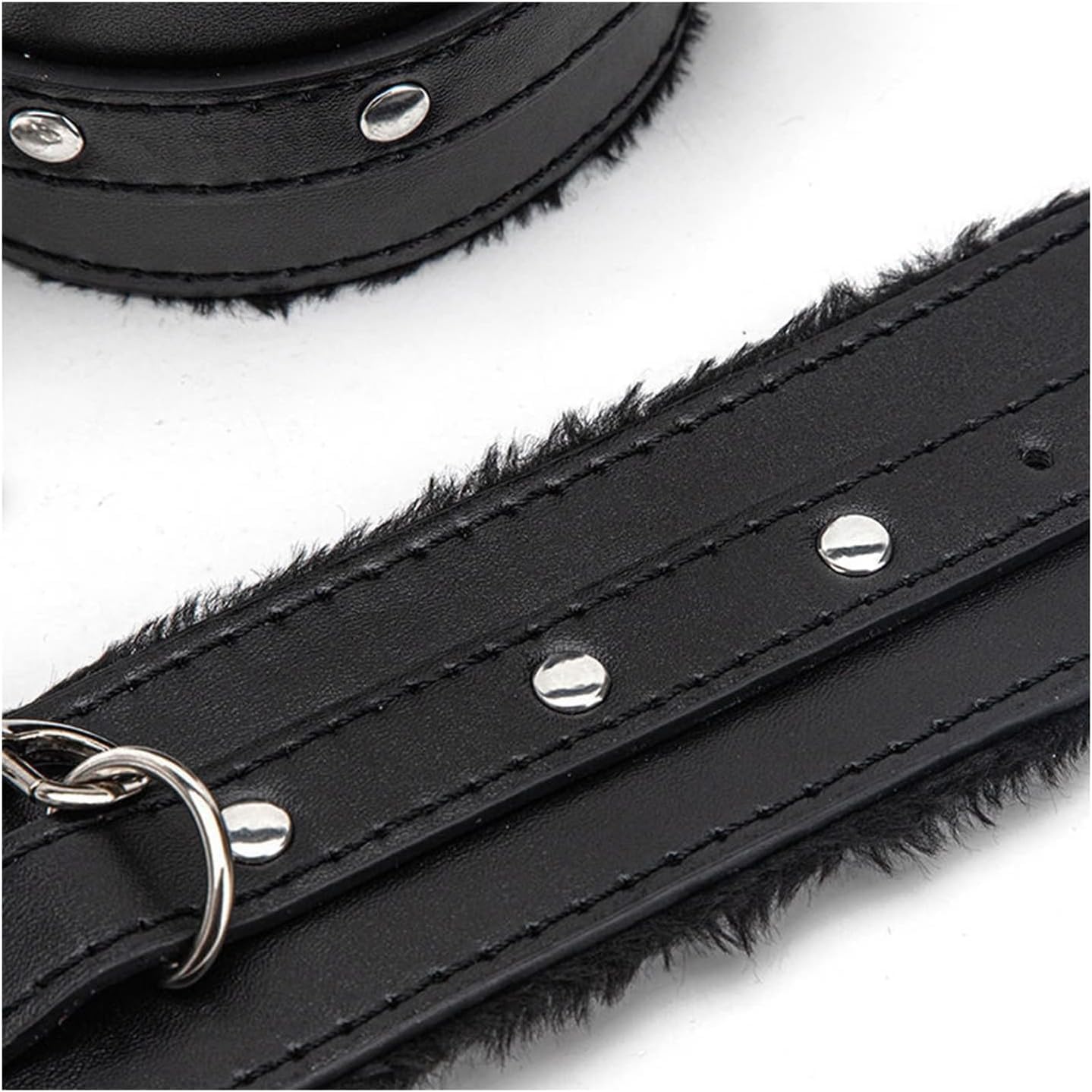 4 Point BDSM Sex Restraint Kit Padded Wrist & Ankle Cuffs with X Connector Strap Black PU Leather Bondage Cuffs for Couples Roleplay Adult Fetish Gear