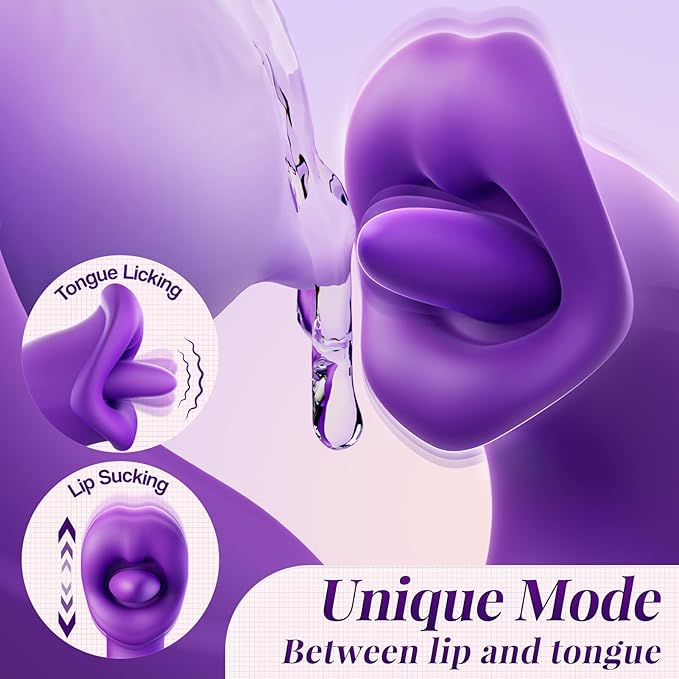3 in 1 Rechargeable Personal Massager Suction Thrust Vibration Waterproof Purple