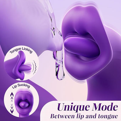 3 in 1 Rechargeable Personal Massager Suction Thrust Vibration Waterproof Purple